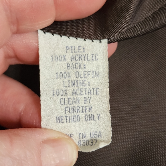 Vintage Nana Creations Mob wife faux fur tan & white animal print jacket S - Picture 6 of 7